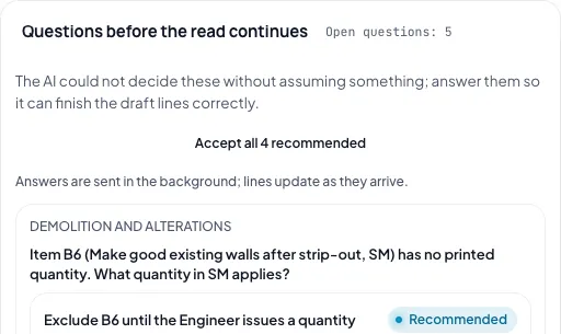 AI asking a follow-up question about a document in MajanERP